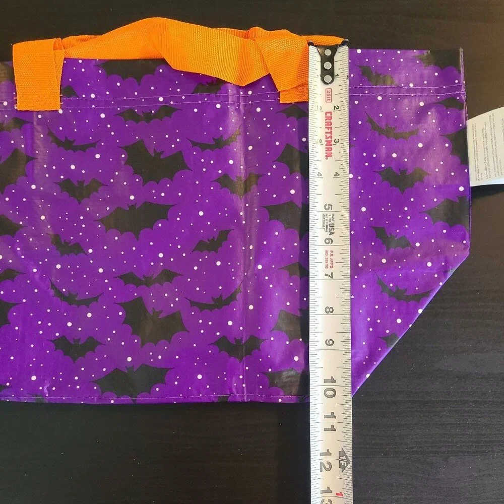 Ikea HÖSTAGILLE KUSTFYR Bag Lilac Purple Bats Pattern Halloween